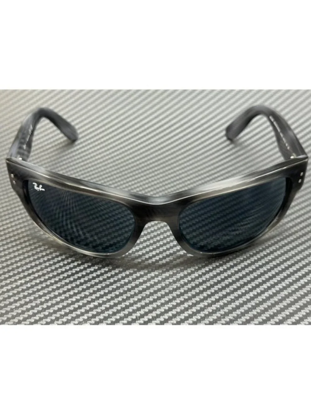New Ray-Ban Men Striped Grey Sunglasses 60-19-135